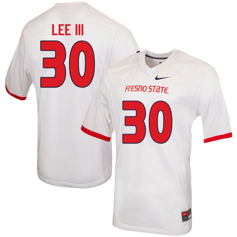 Men #30 McKinley Lee III Fresno State Bulldogs College Football Jerseys Sale-White